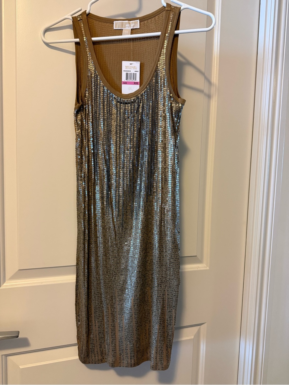 MICHAEL Michael Kors Sequin Tank Dress in Gold